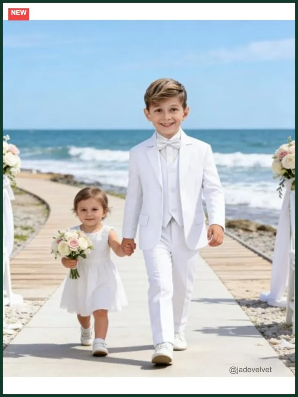 5-Piece Boys Formal Suit Tuxedo Wedding Ring Bearer Outfit